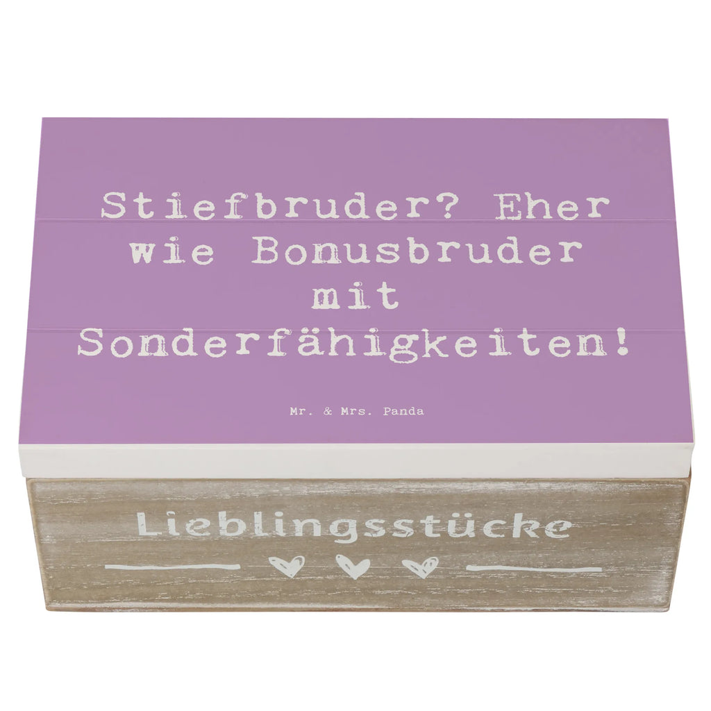 Holzkiste Spruch Stiefbruder Schatzkiste, XXL, Truhe, Kiste, Aufbewahrungsbox, Erinnerungsbox, Dekokiste, Holzkiste, Geschenkdose, Geschenkbox, Erinnerungskiste, Schatulle, Familie, Vatertag, Muttertag, Bruder, Schwester, Mama, Papa, Oma, Opa