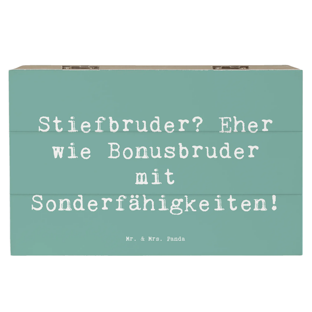 Holzkiste Spruch Stiefbruder Schatzkiste, XXL, Truhe, Kiste, Aufbewahrungsbox, Erinnerungsbox, Dekokiste, Holzkiste, Geschenkdose, Geschenkbox, Erinnerungskiste, Schatulle, Familie, Vatertag, Muttertag, Bruder, Schwester, Mama, Papa, Oma, Opa