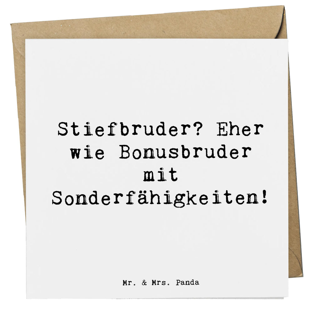 Deluxe Karte Spruch Stiefbruder Glückwunschkarte, Klappkarte, Einladungskarte, Karte, Hochzeitskarte, Hochwertige Klappkarte, Grußkarte, Hochwertige Grußkarte, Geburtstagskarte, Familie, Vatertag, Muttertag, Bruder, Schwester, Mama, Papa, Oma, Opa