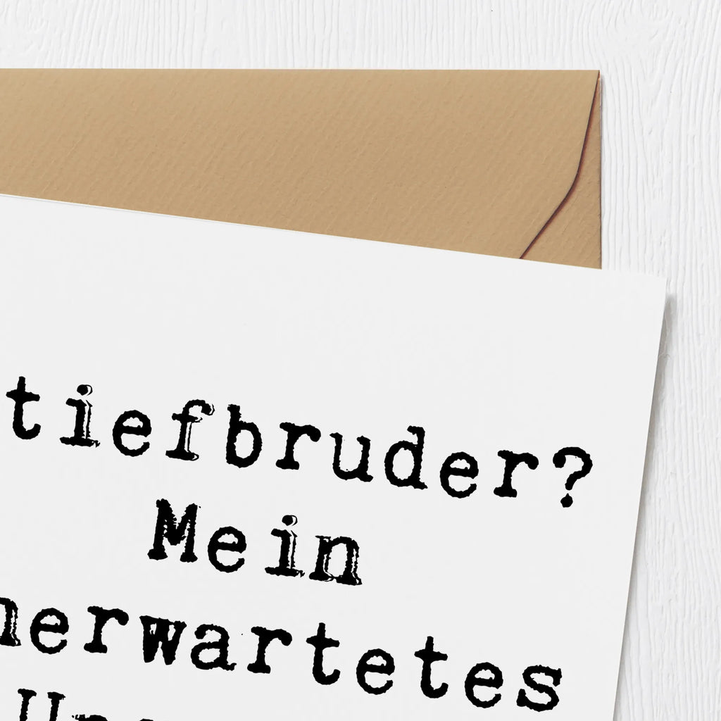 Deluxe Karte Spruch Stiefbruder Upgrade Hochwertige Grußkarte, Hochzeitskarte, Glückwunschkarte, Einladungskarte, Karte, Hochwertige Klappkarte, Geburtstagskarte, Klappkarte, Grußkarte, Familie, Vatertag, Muttertag, Bruder, Schwester, Mama, Papa, Oma, Opa