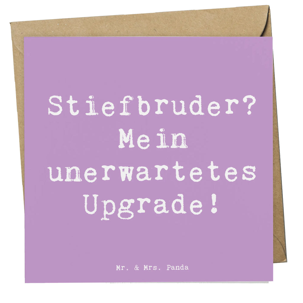 Deluxe Karte Spruch Stiefbruder Upgrade Hochwertige Grußkarte, Hochzeitskarte, Glückwunschkarte, Einladungskarte, Karte, Hochwertige Klappkarte, Geburtstagskarte, Klappkarte, Grußkarte, Familie, Vatertag, Muttertag, Bruder, Schwester, Mama, Papa, Oma, Opa