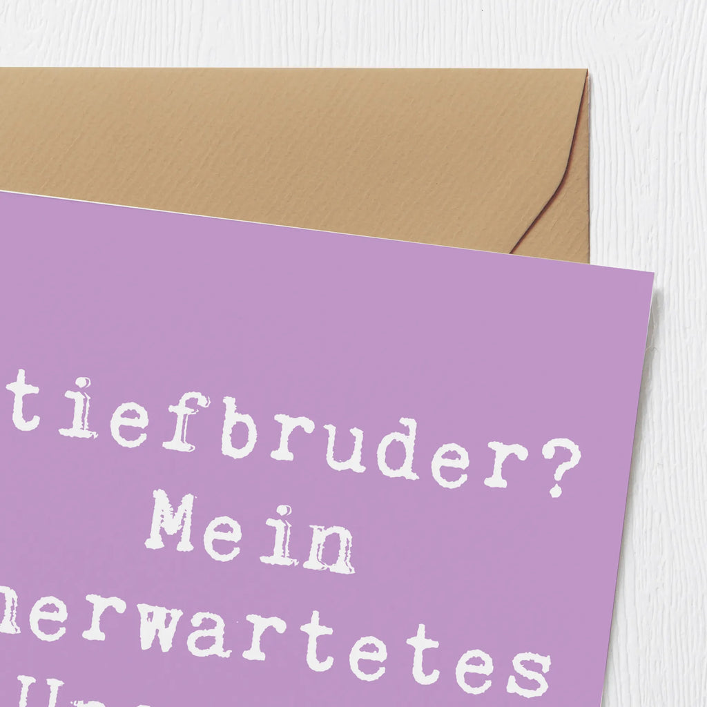 Deluxe Karte Spruch Stiefbruder Upgrade Hochwertige Grußkarte, Hochzeitskarte, Glückwunschkarte, Einladungskarte, Karte, Hochwertige Klappkarte, Geburtstagskarte, Klappkarte, Grußkarte, Familie, Vatertag, Muttertag, Bruder, Schwester, Mama, Papa, Oma, Opa