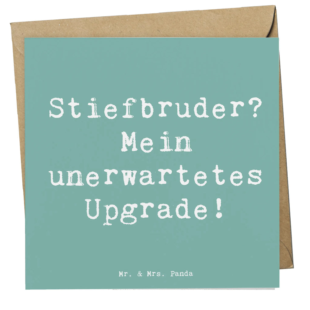 Deluxe Karte Spruch Stiefbruder Upgrade Hochwertige Grußkarte, Hochzeitskarte, Glückwunschkarte, Einladungskarte, Karte, Hochwertige Klappkarte, Geburtstagskarte, Klappkarte, Grußkarte, Familie, Vatertag, Muttertag, Bruder, Schwester, Mama, Papa, Oma, Opa