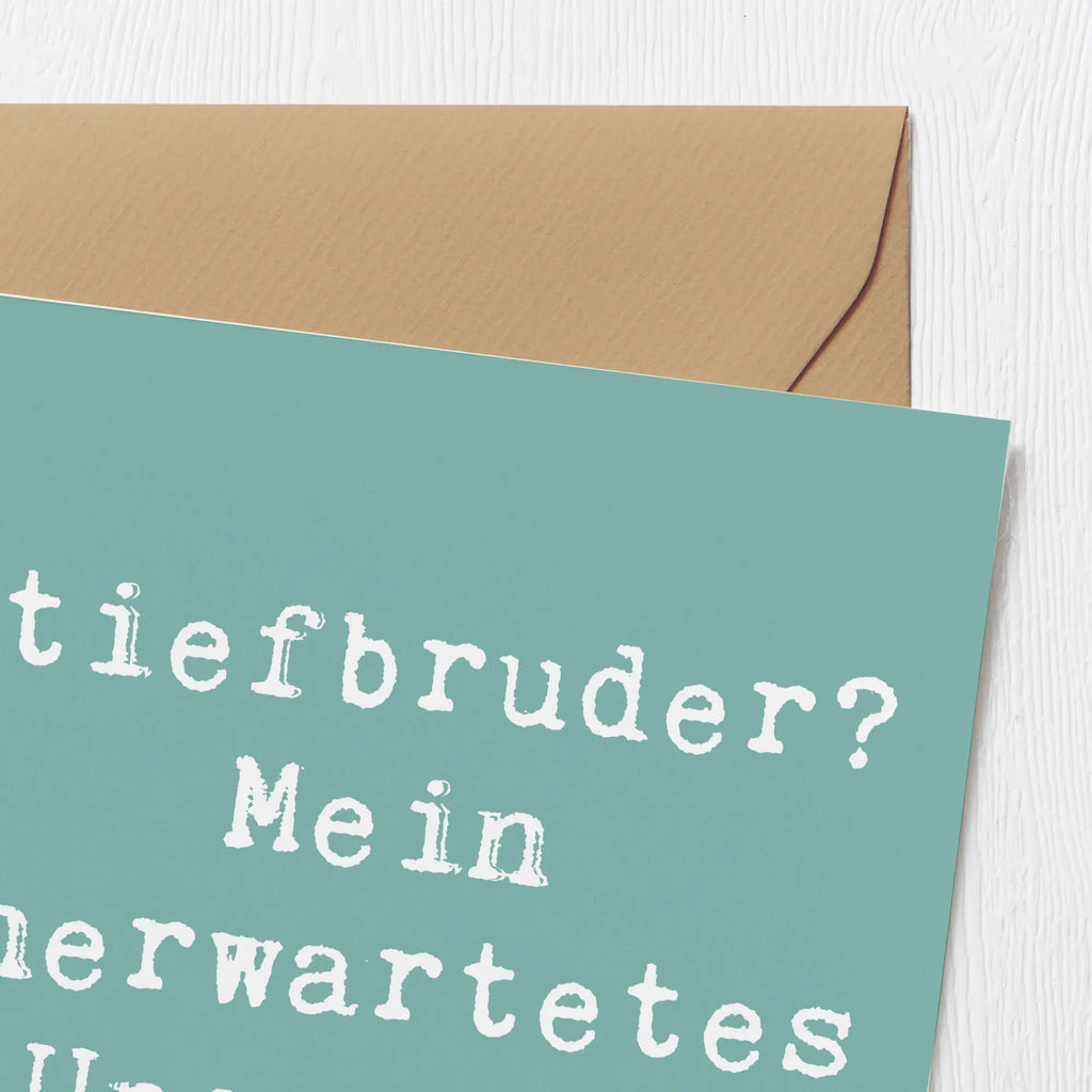 Deluxe Karte Spruch Stiefbruder Upgrade Hochwertige Grußkarte, Hochzeitskarte, Glückwunschkarte, Einladungskarte, Karte, Hochwertige Klappkarte, Geburtstagskarte, Klappkarte, Grußkarte, Familie, Vatertag, Muttertag, Bruder, Schwester, Mama, Papa, Oma, Opa