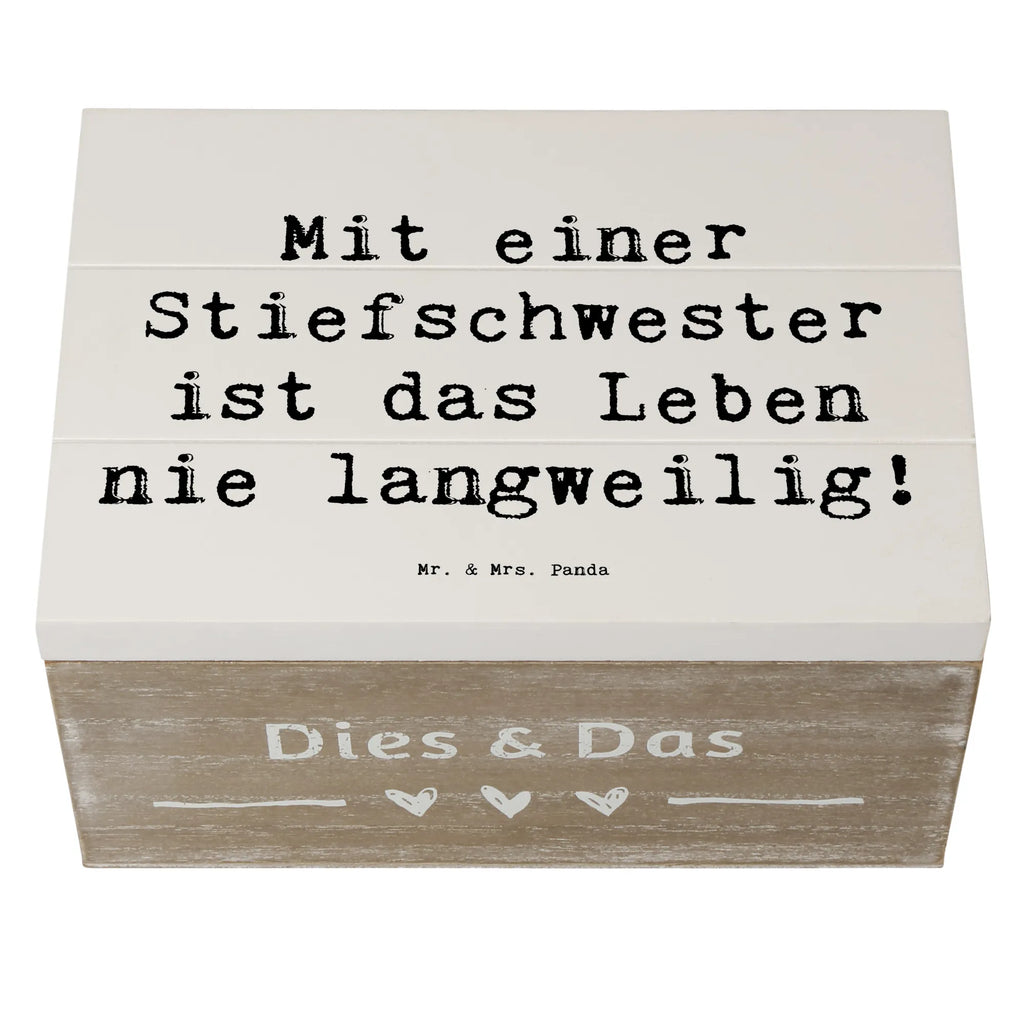 Holzkiste Spruch Stiefschwester Abenteuer Geschenkdose, Dekokiste, Erinnerungskiste, Kiste, Truhe, Geschenkbox, Schatzkiste, Holzkiste, XXL, Erinnerungsbox, Aufbewahrungsbox, Schatulle, Familie, Vatertag, Muttertag, Bruder, Schwester, Mama, Papa, Oma, Opa