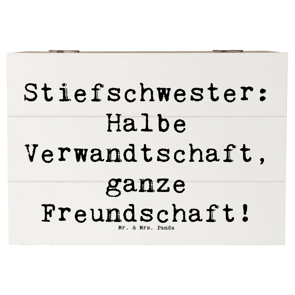 Holzkiste Spruch Stiefschwester Freundschaft Geschenkbox, Geschenkdose, Erinnerungsbox, Schatzkiste, Truhe, Kiste, Dekokiste, Erinnerungskiste, Aufbewahrungsbox, Holzkiste, Schatulle, XXL, Familie, Vatertag, Muttertag, Bruder, Schwester, Mama, Papa, Oma, Opa