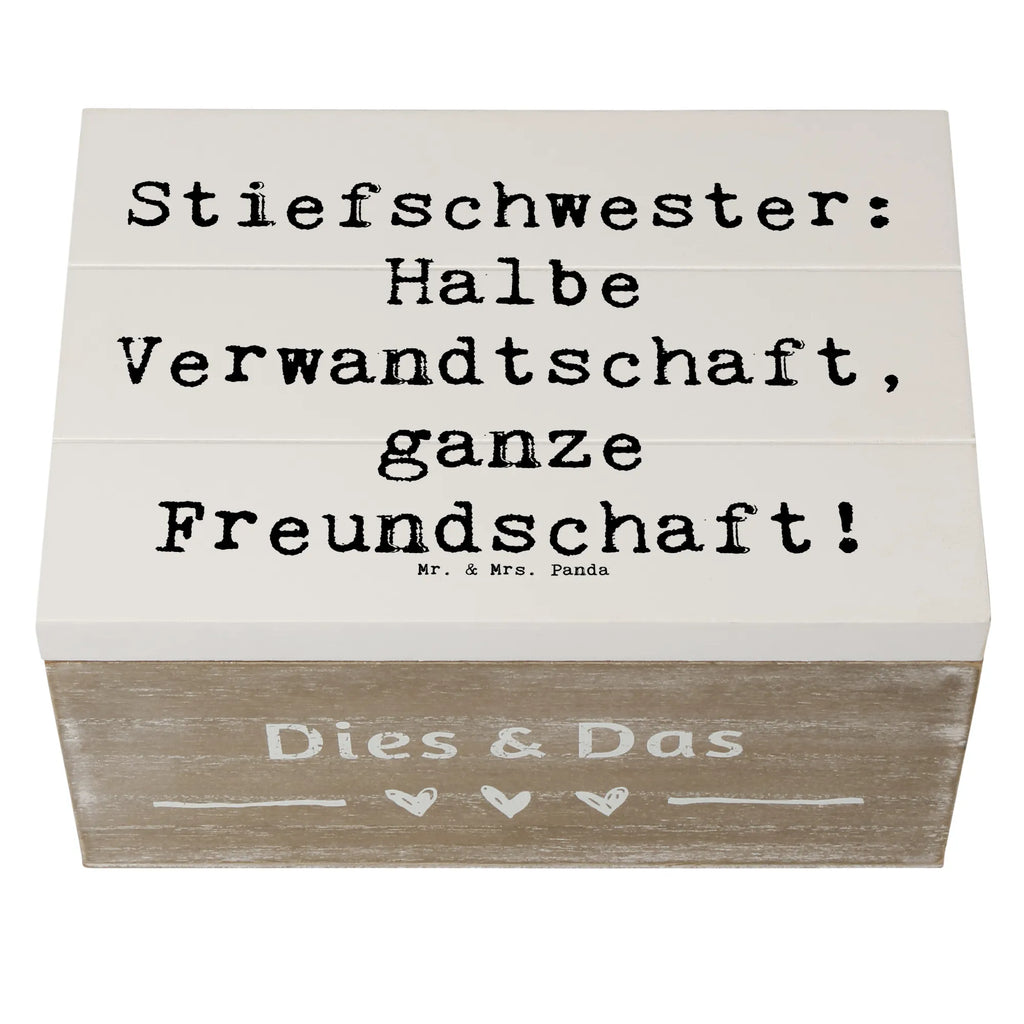 Holzkiste Spruch Stiefschwester Freundschaft Geschenkbox, Geschenkdose, Erinnerungsbox, Schatzkiste, Truhe, Kiste, Dekokiste, Erinnerungskiste, Aufbewahrungsbox, Holzkiste, Schatulle, XXL, Familie, Vatertag, Muttertag, Bruder, Schwester, Mama, Papa, Oma, Opa