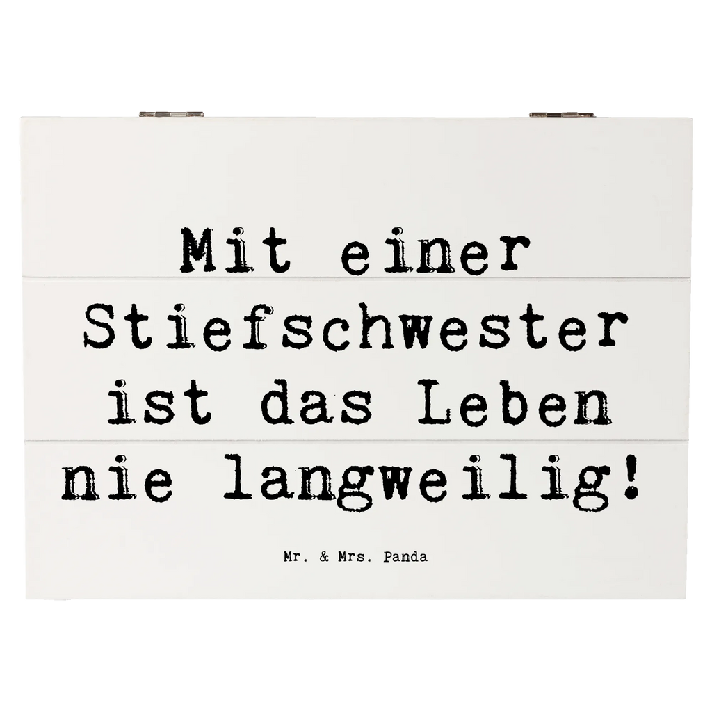 Holzkiste Spruch Stiefschwester Abenteuer Geschenkdose, Dekokiste, Erinnerungskiste, Kiste, Truhe, Geschenkbox, Schatzkiste, Holzkiste, XXL, Erinnerungsbox, Aufbewahrungsbox, Schatulle, Familie, Vatertag, Muttertag, Bruder, Schwester, Mama, Papa, Oma, Opa