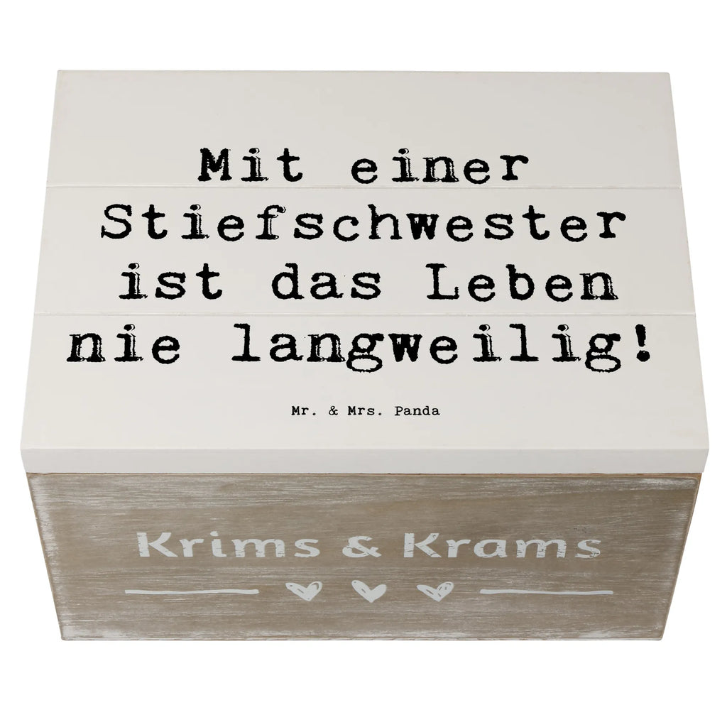 Holzkiste Spruch Stiefschwester Abenteuer Geschenkdose, Dekokiste, Erinnerungskiste, Kiste, Truhe, Geschenkbox, Schatzkiste, Holzkiste, XXL, Erinnerungsbox, Aufbewahrungsbox, Schatulle, Familie, Vatertag, Muttertag, Bruder, Schwester, Mama, Papa, Oma, Opa