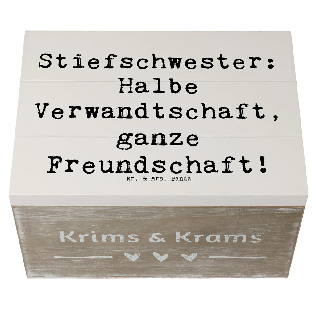 Holzkiste Spruch Stiefschwester Freundschaft Geschenkbox, Geschenkdose, Erinnerungsbox, Schatzkiste, Truhe, Kiste, Dekokiste, Erinnerungskiste, Aufbewahrungsbox, Holzkiste, Schatulle, XXL, Familie, Vatertag, Muttertag, Bruder, Schwester, Mama, Papa, Oma, Opa
