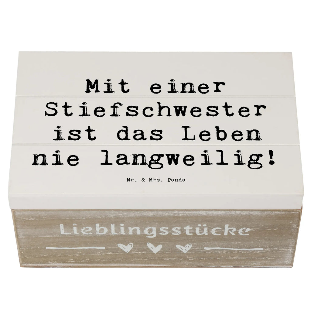 Holzkiste Spruch Stiefschwester Abenteuer Geschenkdose, Dekokiste, Erinnerungskiste, Kiste, Truhe, Geschenkbox, Schatzkiste, Holzkiste, XXL, Erinnerungsbox, Aufbewahrungsbox, Schatulle, Familie, Vatertag, Muttertag, Bruder, Schwester, Mama, Papa, Oma, Opa