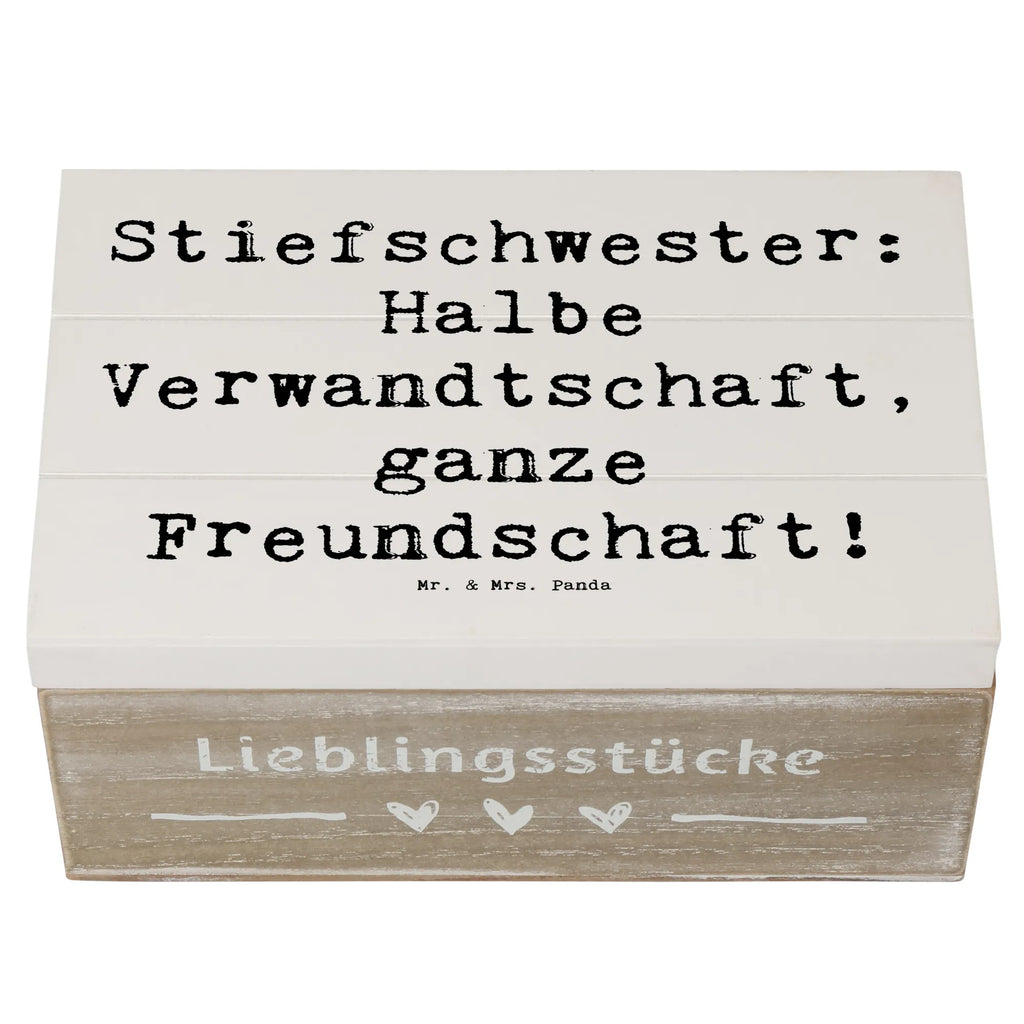 Holzkiste Spruch Stiefschwester Freundschaft Geschenkbox, Geschenkdose, Erinnerungsbox, Schatzkiste, Truhe, Kiste, Dekokiste, Erinnerungskiste, Aufbewahrungsbox, Holzkiste, Schatulle, XXL, Familie, Vatertag, Muttertag, Bruder, Schwester, Mama, Papa, Oma, Opa