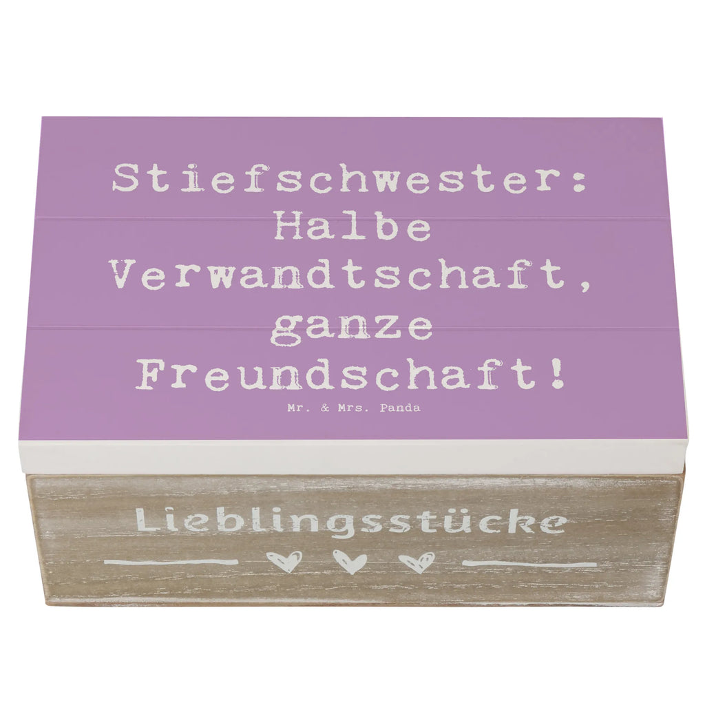 Holzkiste Spruch Stiefschwester Freundschaft Geschenkbox, Geschenkdose, Erinnerungsbox, Schatzkiste, Truhe, Kiste, Dekokiste, Erinnerungskiste, Aufbewahrungsbox, Holzkiste, Schatulle, XXL, Familie, Vatertag, Muttertag, Bruder, Schwester, Mama, Papa, Oma, Opa