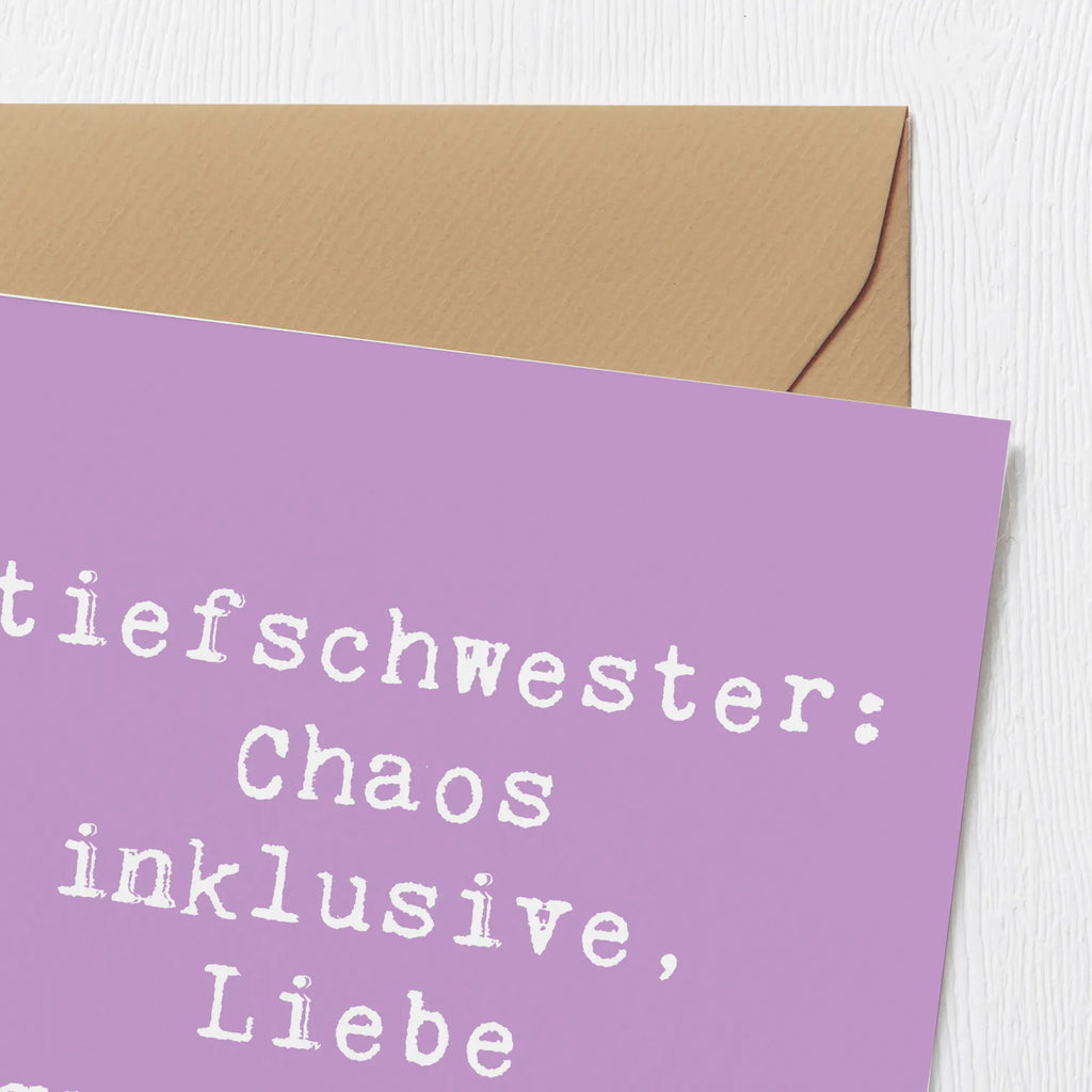 Deluxe Karte Spruch Stiefschwester Liebe Karte, Hochwertige Grußkarte, Hochzeitskarte, Glückwunschkarte, Hochwertige Klappkarte, Klappkarte, Geburtstagskarte, Einladungskarte, Grußkarte, Familie, Vatertag, Muttertag, Bruder, Schwester, Mama, Papa, Oma, Opa