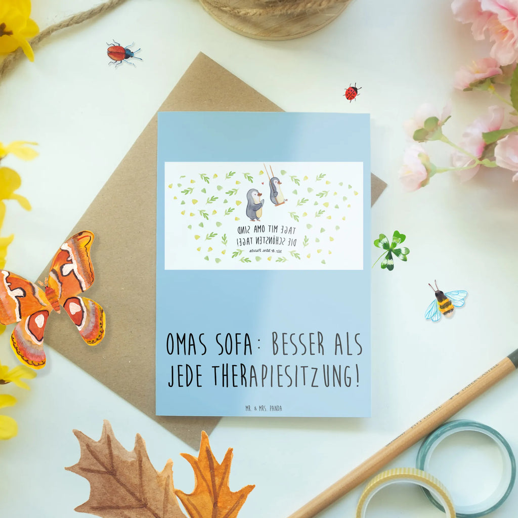 Greetings card Omas Sofa: besser als jede Therapiesitzung! Ansichtskarten, Klappkarte, Einladungskarte, Hochzeitskarte, Glückwunschkarte, Geburtstagskarte, Karte, Grußkarte, Familie, Vatertag, Muttertag, Bruder, Schwester, Mama, Papa, Oma, Opa