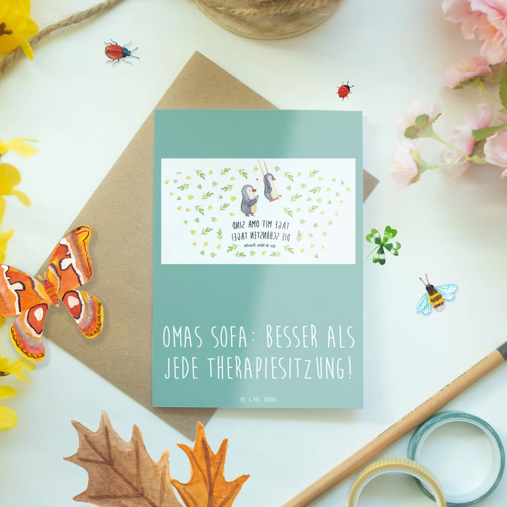 Greetings card Omas Sofa: besser als jede Therapiesitzung! Ansichtskarten, Klappkarte, Einladungskarte, Hochzeitskarte, Glückwunschkarte, Geburtstagskarte, Karte, Grußkarte, Familie, Vatertag, Muttertag, Bruder, Schwester, Mama, Papa, Oma, Opa