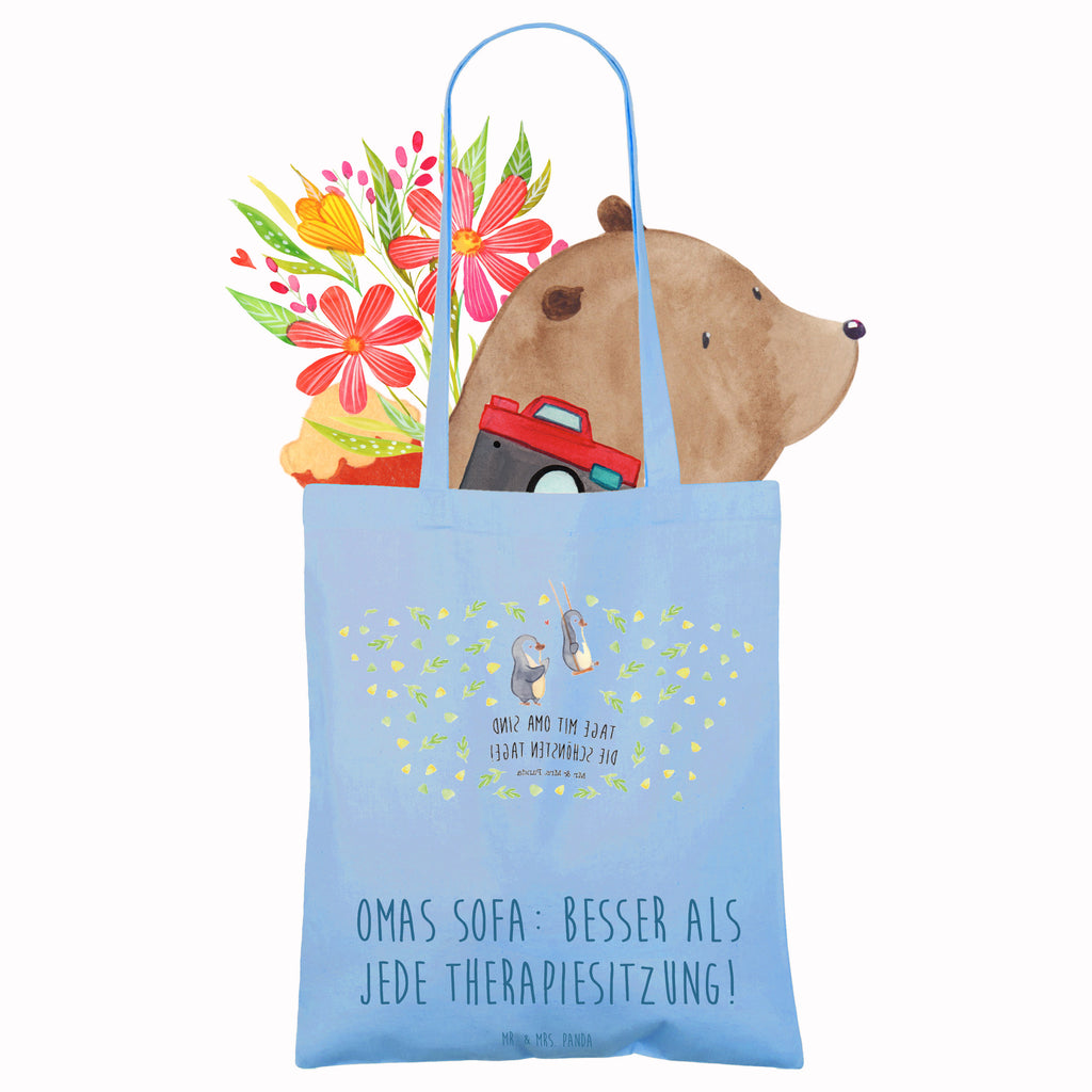 Tote bag Omas Sofa: besser als jede Therapiesitzung! Strandtasche, Tragetasche, Einkaufstasche, Jutetasche, Badetasche, Shopper, Beutel, Jutebeutel, Beuteltasche, Tasche, Stofftasche, Schultertasche, Laptoptasche, Umhängetasche, Einkaufstüte, Stoffbeutel, Familie, Vatertag, Muttertag, Bruder, Schwester, Mama, Papa, Oma, Opa