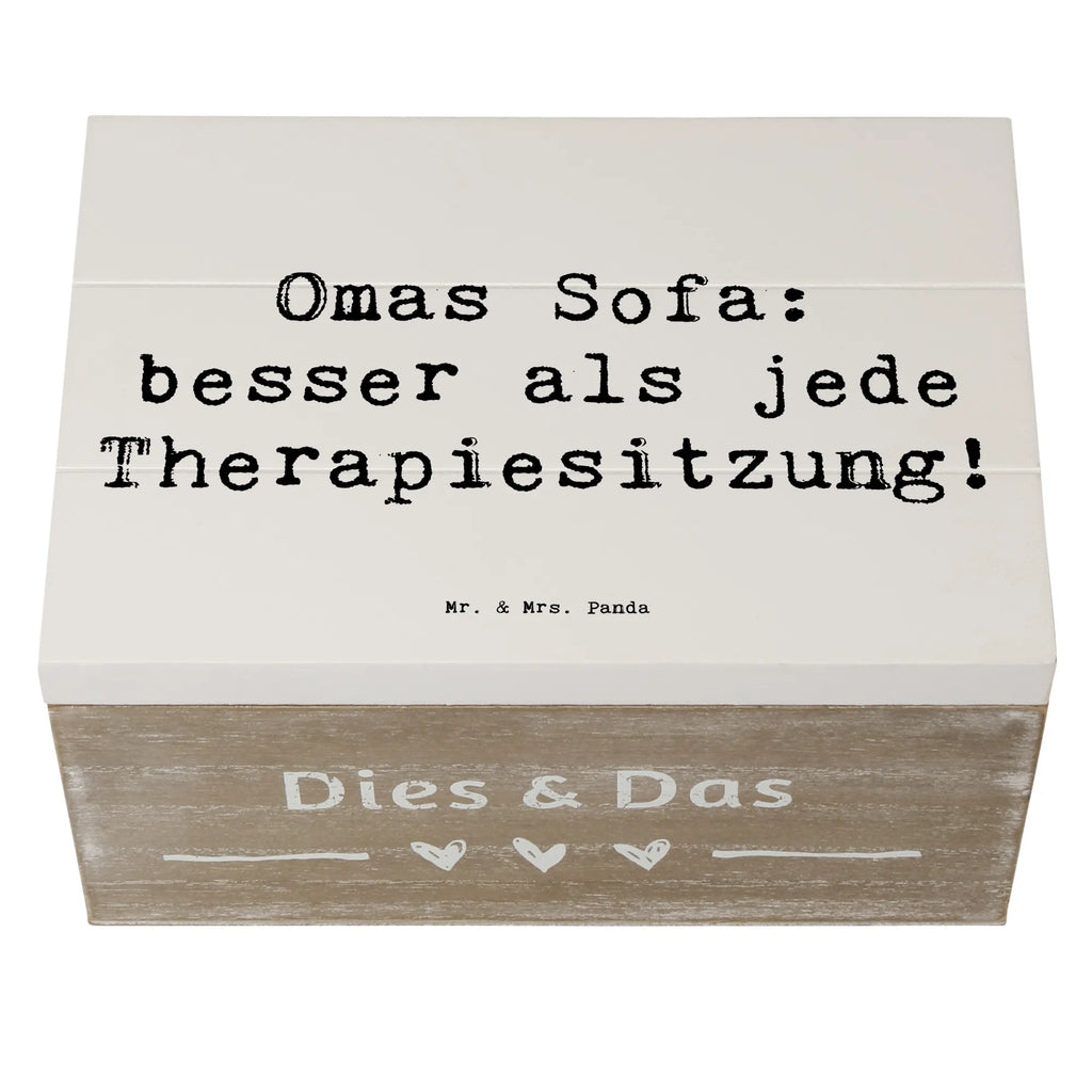 Holzkiste Spruch Omas Sofa: besser als jede Therapiesitzung! Geschenkbox, Erinnerungsbox, Geschenkdose, Truhe, Aufbewahrungsbox, Schatulle, Schatzkiste, Dekokiste, Holzkiste, Erinnerungskiste, XXL, Kiste, Familie, Vatertag, Muttertag, Bruder, Schwester, Mama, Papa, Oma, Opa