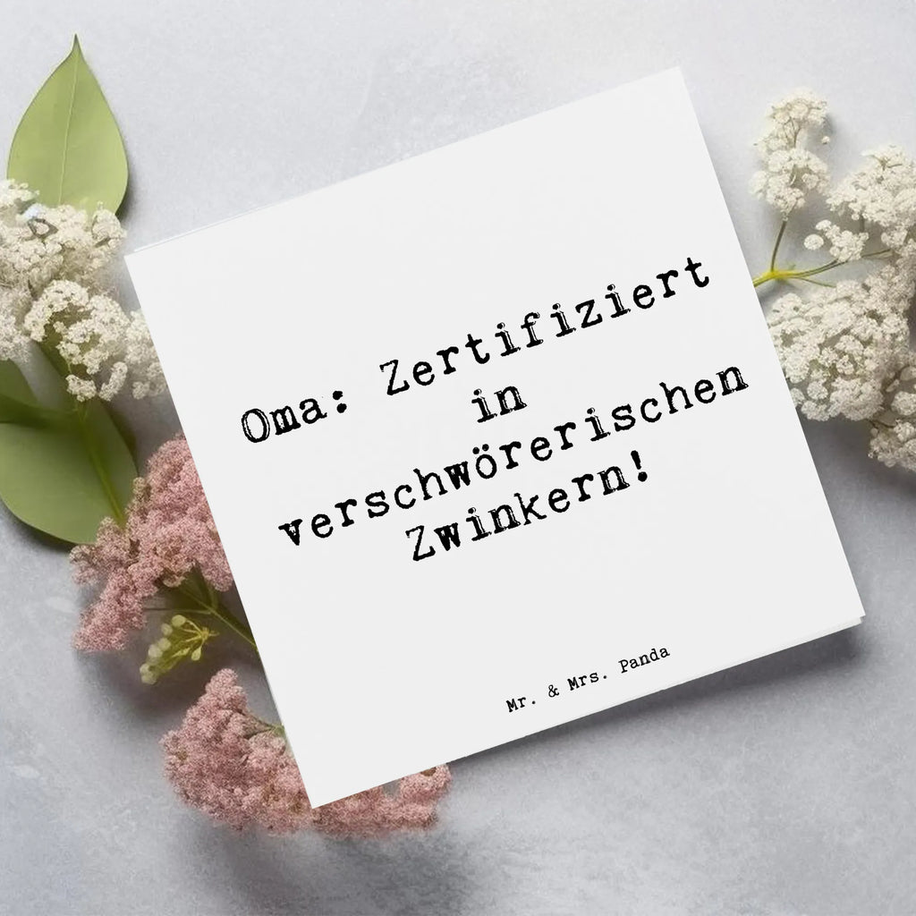 Deluxe Card Saying Oma: Zertifiziert in verschwörerischen Zwinkern! Karte, Hochwertige Klappkarte, Einladungskarte, Hochzeitskarte, Geburtstagskarte, Grußkarte, Glückwunschkarte, Klappkarte, Hochwertige Grußkarte, Familie, Vatertag, Muttertag, Bruder, Schwester, Mama, Papa, Oma, Opa