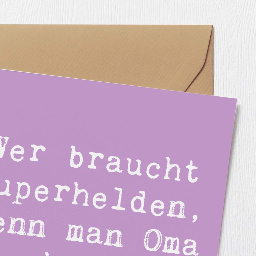 Deluxe Karte Spruch Oma Heldin Geburtstagskarte, Hochzeitskarte, Einladungskarte, Hochwertige Grußkarte, Glückwunschkarte, Hochwertige Klappkarte, Grußkarte, Karte, Klappkarte, Familie, Vatertag, Muttertag, Bruder, Schwester, Mama, Papa, Oma, Opa