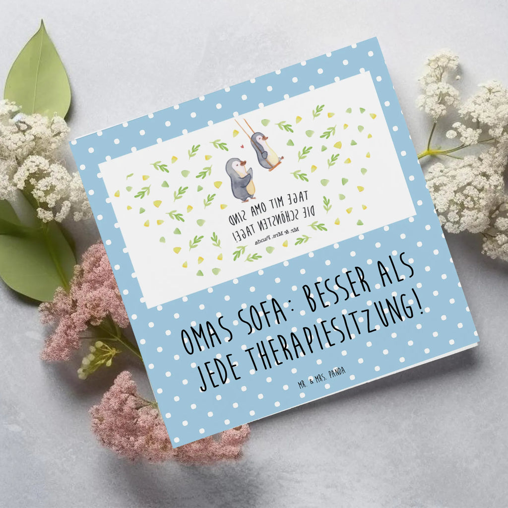 Deluxe Card Omas Sofa: besser als jede Therapiesitzung! Hochwertige Klappkarte, Grußkarte, Hochzeitskarte, Hochwertige Grußkarte, Einladungskarte, Karte, Klappkarte, Geburtstagskarte, Glückwunschkarte, Familie, Vatertag, Muttertag, Bruder, Schwester, Mama, Papa, Oma, Opa