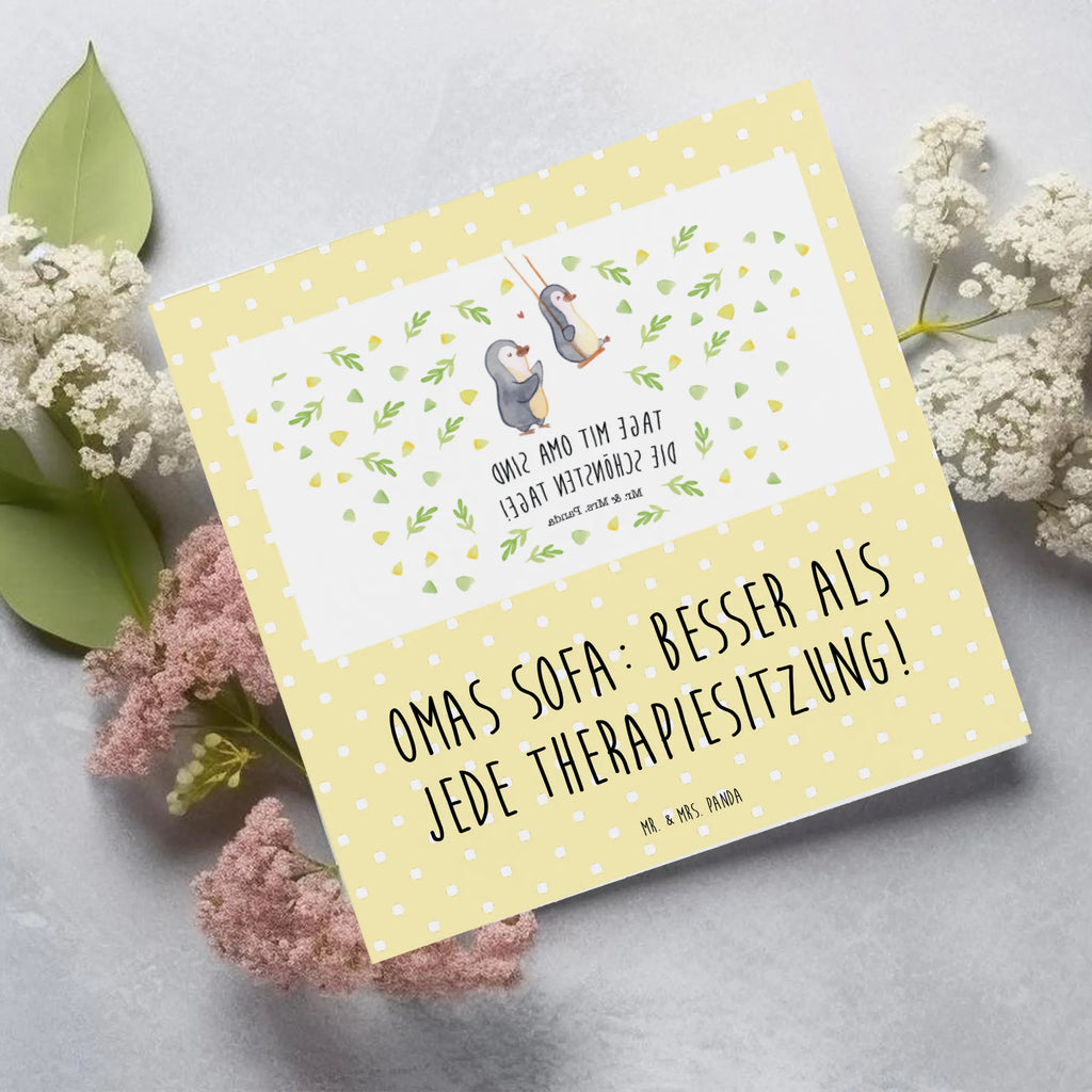 Deluxe Card Omas Sofa: besser als jede Therapiesitzung! Hochwertige Klappkarte, Grußkarte, Hochzeitskarte, Hochwertige Grußkarte, Einladungskarte, Karte, Klappkarte, Geburtstagskarte, Glückwunschkarte, Familie, Vatertag, Muttertag, Bruder, Schwester, Mama, Papa, Oma, Opa