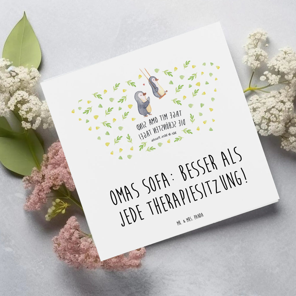 Deluxe Card Omas Sofa: besser als jede Therapiesitzung! Hochwertige Klappkarte, Grußkarte, Hochzeitskarte, Hochwertige Grußkarte, Einladungskarte, Karte, Klappkarte, Geburtstagskarte, Glückwunschkarte, Familie, Vatertag, Muttertag, Bruder, Schwester, Mama, Papa, Oma, Opa