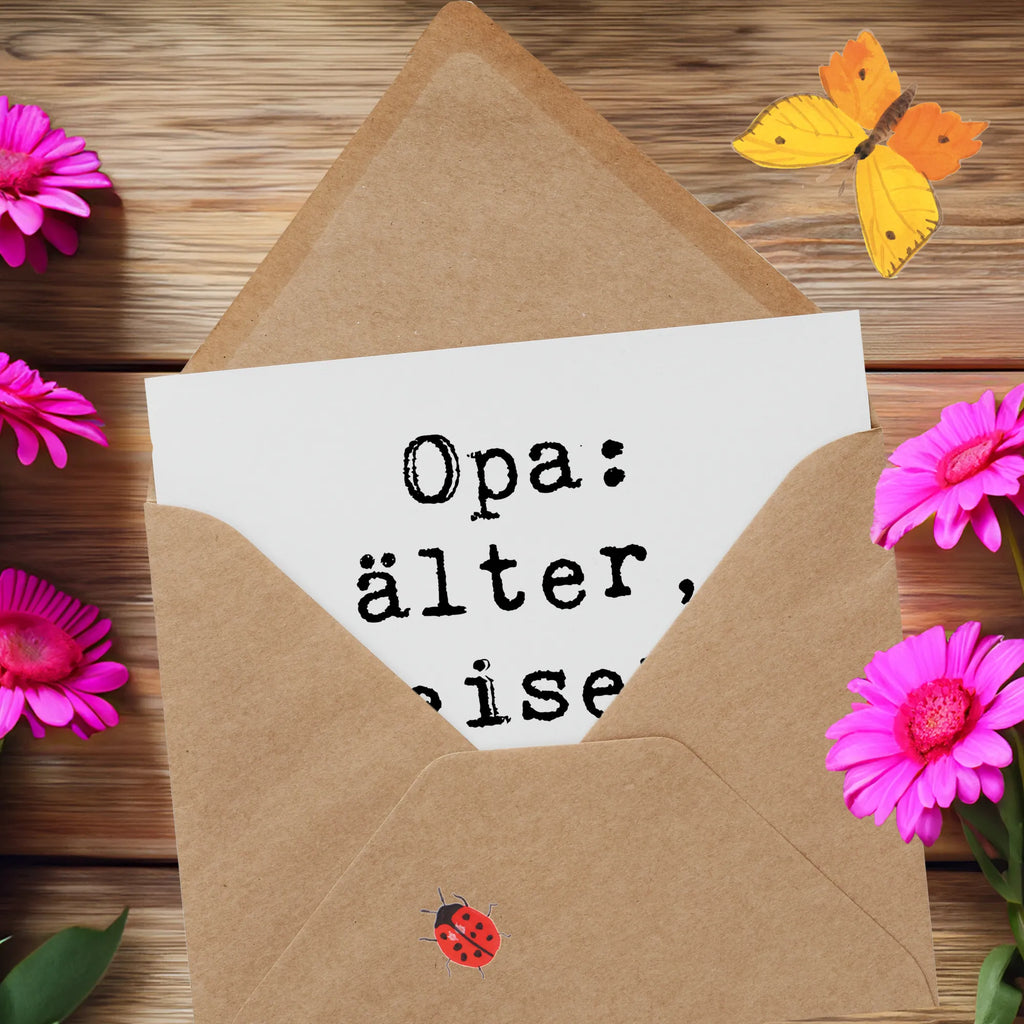 Deluxe Card Saying Opa: älter, weiser, besser im Schummeln. Hochwertige Grußkarte, Karte, Geburtstagskarte, Glückwunschkarte, Einladungskarte, Grußkarte, Klappkarte, Hochzeitskarte, Hochwertige Klappkarte, Familie, Vatertag, Muttertag, Bruder, Schwester, Mama, Papa, Oma, Opa