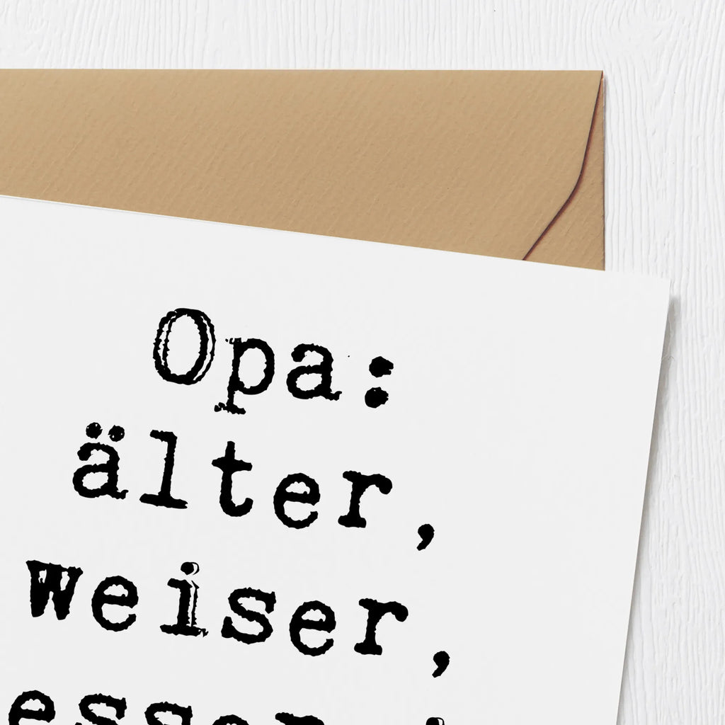 Deluxe Card Saying Opa: älter, weiser, besser im Schummeln. Hochwertige Grußkarte, Karte, Geburtstagskarte, Glückwunschkarte, Einladungskarte, Grußkarte, Klappkarte, Hochzeitskarte, Hochwertige Klappkarte, Familie, Vatertag, Muttertag, Bruder, Schwester, Mama, Papa, Oma, Opa