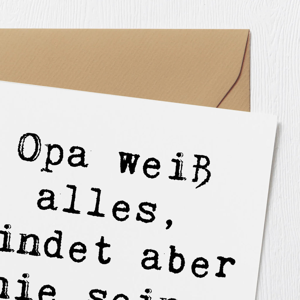 Deluxe Card Saying Opa weiß alles, findet aber nie seine Brille! Karte, Grußkarte, Klappkarte, Hochwertige Grußkarte, Geburtstagskarte, Hochwertige Klappkarte, Einladungskarte, Glückwunschkarte, Hochzeitskarte, Familie, Vatertag, Muttertag, Bruder, Schwester, Mama, Papa, Oma, Opa