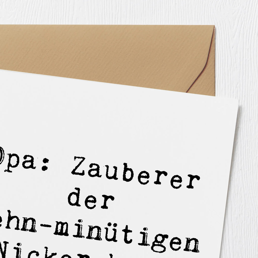 Deluxe Card Saying Opa: Zauberer der zehn-minütigen Nickerchen. Hochwertige Grußkarte, Hochzeitskarte, Einladungskarte, Karte, Glückwunschkarte, Klappkarte, Hochwertige Klappkarte, Grußkarte, Geburtstagskarte, Familie, Vatertag, Muttertag, Bruder, Schwester, Mama, Papa, Oma, Opa