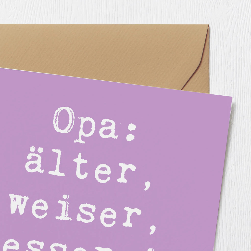 Deluxe Card Saying Opa: älter, weiser, besser im Schummeln. Hochwertige Grußkarte, Karte, Geburtstagskarte, Glückwunschkarte, Einladungskarte, Grußkarte, Klappkarte, Hochzeitskarte, Hochwertige Klappkarte, Familie, Vatertag, Muttertag, Bruder, Schwester, Mama, Papa, Oma, Opa