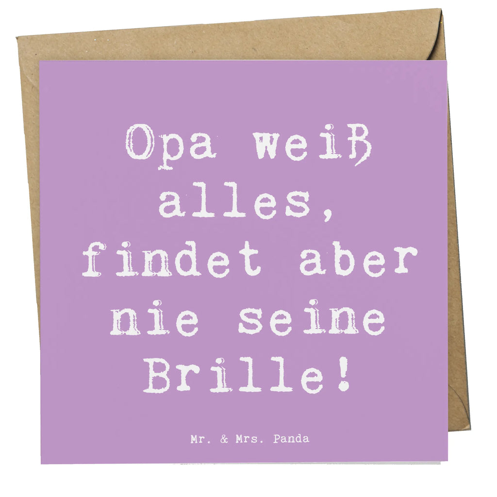 Deluxe Card Saying Opa weiß alles, findet aber nie seine Brille! Karte, Grußkarte, Klappkarte, Hochwertige Grußkarte, Geburtstagskarte, Hochwertige Klappkarte, Einladungskarte, Glückwunschkarte, Hochzeitskarte, Familie, Vatertag, Muttertag, Bruder, Schwester, Mama, Papa, Oma, Opa