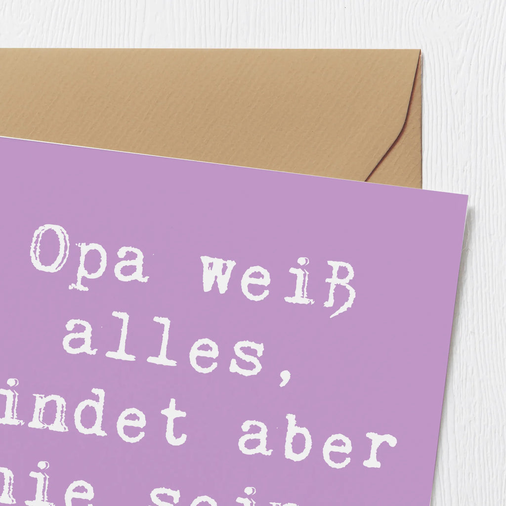 Deluxe Card Saying Opa weiß alles, findet aber nie seine Brille! Karte, Grußkarte, Klappkarte, Hochwertige Grußkarte, Geburtstagskarte, Hochwertige Klappkarte, Einladungskarte, Glückwunschkarte, Hochzeitskarte, Familie, Vatertag, Muttertag, Bruder, Schwester, Mama, Papa, Oma, Opa