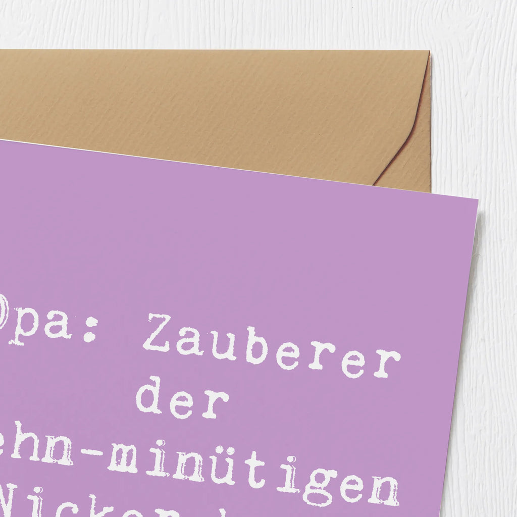 Deluxe Card Saying Opa: Zauberer der zehn-minütigen Nickerchen. Hochwertige Grußkarte, Hochzeitskarte, Einladungskarte, Karte, Glückwunschkarte, Klappkarte, Hochwertige Klappkarte, Grußkarte, Geburtstagskarte, Familie, Vatertag, Muttertag, Bruder, Schwester, Mama, Papa, Oma, Opa