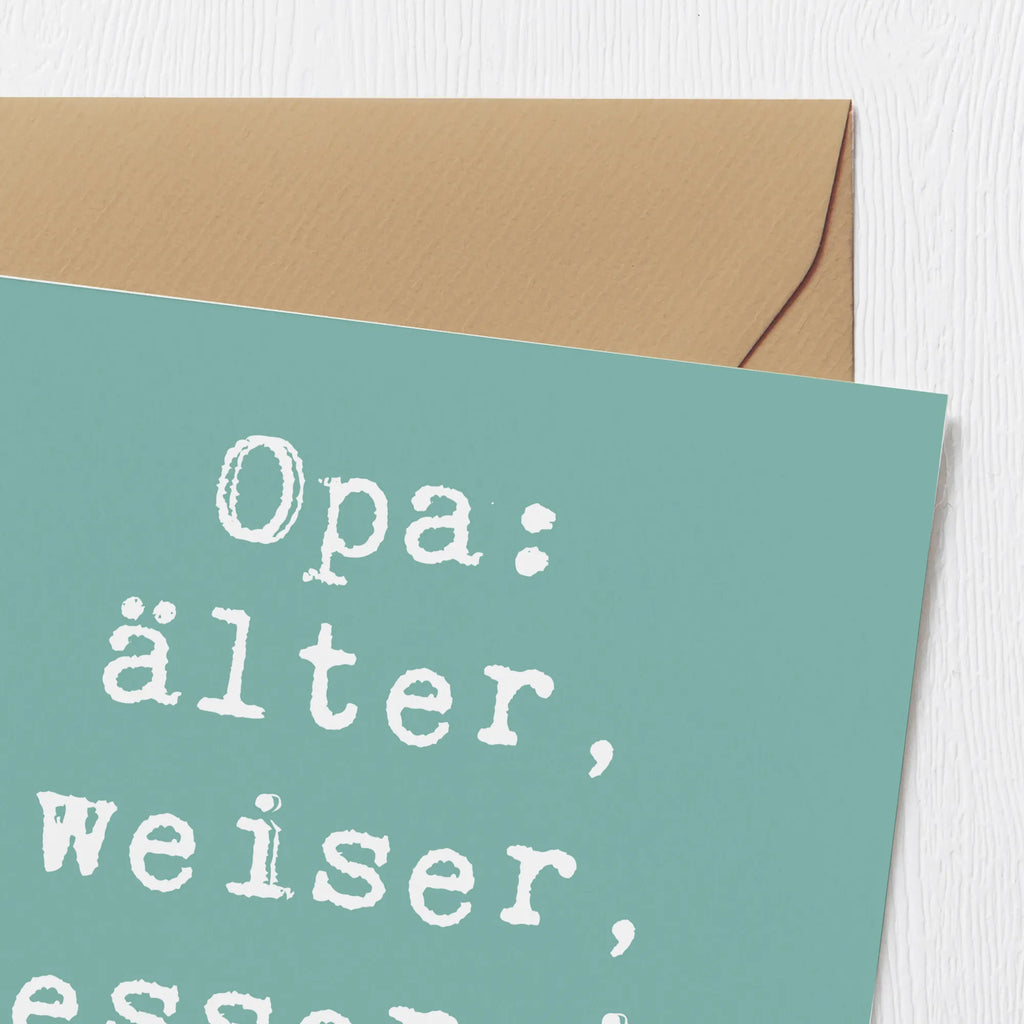 Deluxe Card Saying Opa: älter, weiser, besser im Schummeln. Hochwertige Grußkarte, Karte, Geburtstagskarte, Glückwunschkarte, Einladungskarte, Grußkarte, Klappkarte, Hochzeitskarte, Hochwertige Klappkarte, Familie, Vatertag, Muttertag, Bruder, Schwester, Mama, Papa, Oma, Opa
