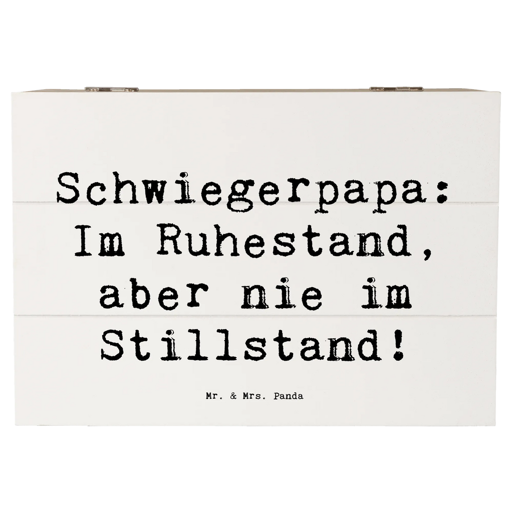 Holzkiste Spruch Schwiegerpapa Ruhestand Kiste, Dekokiste, Truhe, Geschenkdose, XXL, Schatzkiste, Holzkiste, Schatulle, Aufbewahrungsbox, Erinnerungsbox, Erinnerungskiste, Geschenkbox, Familie, Vatertag, Muttertag, Bruder, Schwester, Mama, Papa, Oma, Opa