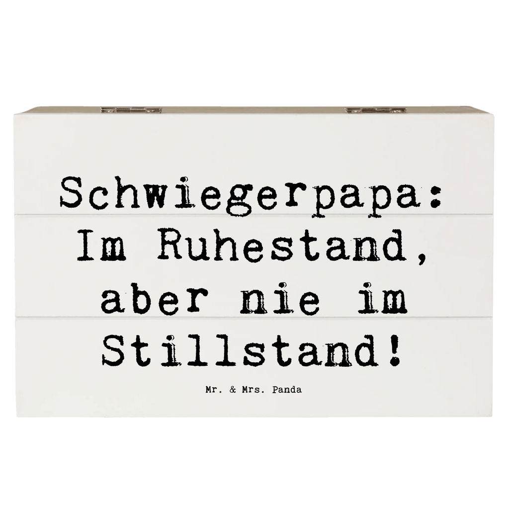 Holzkiste Spruch Schwiegerpapa Ruhestand Kiste, Dekokiste, Truhe, Geschenkdose, XXL, Schatzkiste, Holzkiste, Schatulle, Aufbewahrungsbox, Erinnerungsbox, Erinnerungskiste, Geschenkbox, Familie, Vatertag, Muttertag, Bruder, Schwester, Mama, Papa, Oma, Opa
