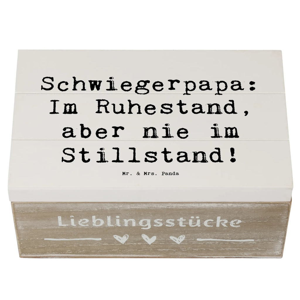 Holzkiste Spruch Schwiegerpapa Ruhestand Kiste, Dekokiste, Truhe, Geschenkdose, XXL, Schatzkiste, Holzkiste, Schatulle, Aufbewahrungsbox, Erinnerungsbox, Erinnerungskiste, Geschenkbox, Familie, Vatertag, Muttertag, Bruder, Schwester, Mama, Papa, Oma, Opa