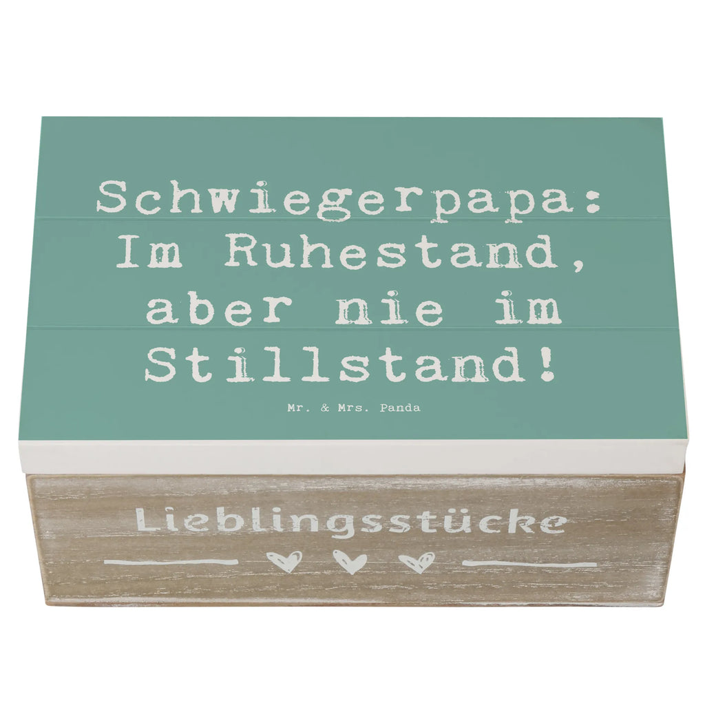 Holzkiste Spruch Schwiegerpapa Ruhestand Kiste, Dekokiste, Truhe, Geschenkdose, XXL, Schatzkiste, Holzkiste, Schatulle, Aufbewahrungsbox, Erinnerungsbox, Erinnerungskiste, Geschenkbox, Familie, Vatertag, Muttertag, Bruder, Schwester, Mama, Papa, Oma, Opa