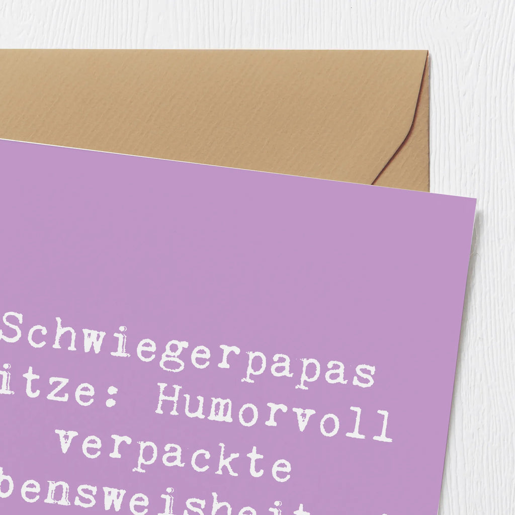 Deluxe Karte Spruch Schwiegerpapa Witze Einladungskarte, Karte, Hochwertige Grußkarte, Glückwunschkarte, Hochzeitskarte, Klappkarte, Hochwertige Klappkarte, Grußkarte, Geburtstagskarte, Familie, Vatertag, Muttertag, Bruder, Schwester, Mama, Papa, Oma, Opa