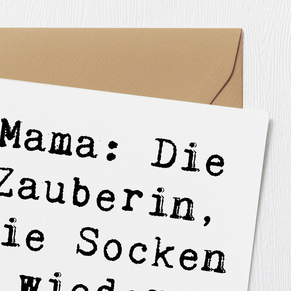 Deluxe Karte Spruch Mama Zauberin Karte, Klappkarte, Hochwertige Grußkarte, Hochzeitskarte, Glückwunschkarte, Einladungskarte, Grußkarte, Hochwertige Klappkarte, Geburtstagskarte, Familie, Vatertag, Muttertag, Bruder, Schwester, Mama, Papa, Oma, Opa