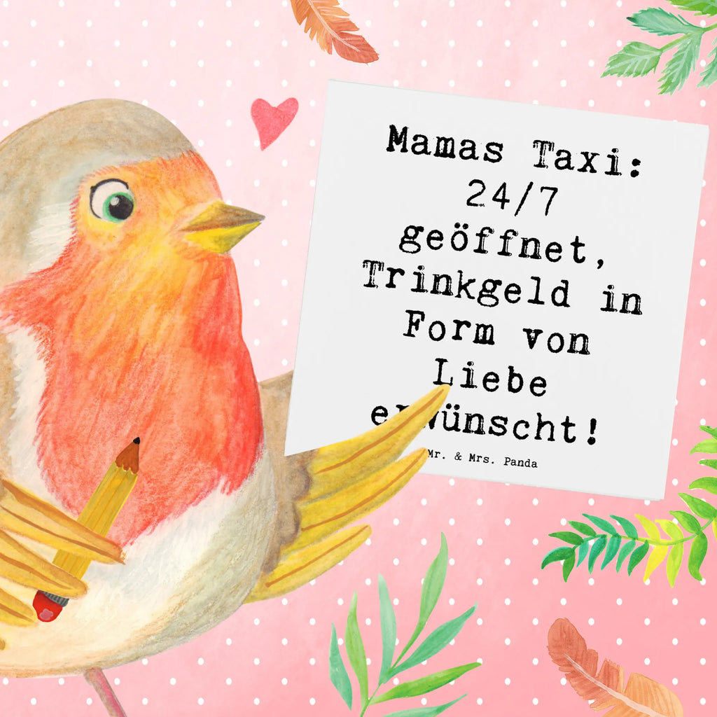 Deluxe Karte Spruch Mamas Taxi Geburtstagskarte, Hochwertige Grußkarte, Glückwunschkarte, Karte, Hochwertige Klappkarte, Einladungskarte, Hochzeitskarte, Grußkarte, Klappkarte, Familie, Vatertag, Muttertag, Bruder, Schwester, Mama, Papa, Oma, Opa