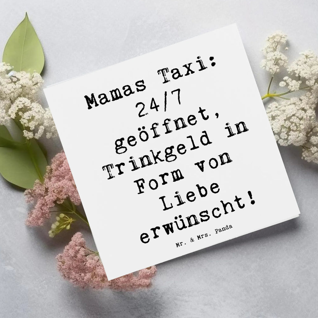 Deluxe Karte Spruch Mamas Taxi Geburtstagskarte, Hochwertige Grußkarte, Glückwunschkarte, Karte, Hochwertige Klappkarte, Einladungskarte, Hochzeitskarte, Grußkarte, Klappkarte, Familie, Vatertag, Muttertag, Bruder, Schwester, Mama, Papa, Oma, Opa