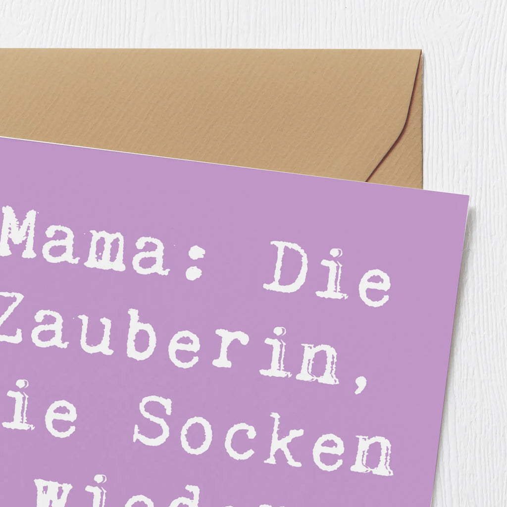 Deluxe Karte Spruch Mama Zauberin Karte, Klappkarte, Hochwertige Grußkarte, Hochzeitskarte, Glückwunschkarte, Einladungskarte, Grußkarte, Hochwertige Klappkarte, Geburtstagskarte, Familie, Vatertag, Muttertag, Bruder, Schwester, Mama, Papa, Oma, Opa