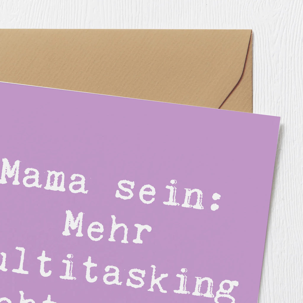 Deluxe Card Saying Mama sein: Mehr Multitasking geht nicht! Glückwunschkarte, Grußkarte, Karte, Hochzeitskarte, Geburtstagskarte, Einladungskarte, Klappkarte, Hochwertige Grußkarte, Hochwertige Klappkarte, Familie, Vatertag, Muttertag, Bruder, Schwester, Mama, Papa, Oma, Opa