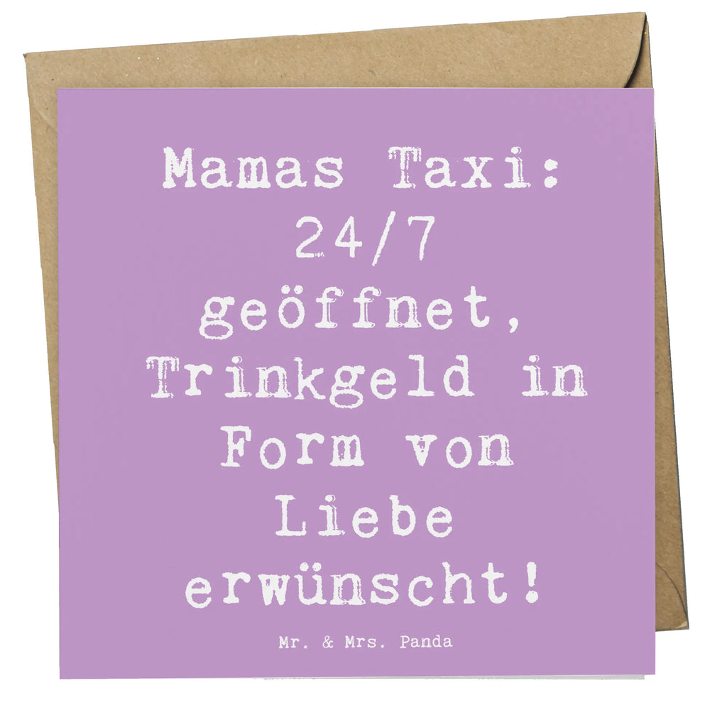 Deluxe Karte Spruch Mamas Taxi Geburtstagskarte, Hochwertige Grußkarte, Glückwunschkarte, Karte, Hochwertige Klappkarte, Einladungskarte, Hochzeitskarte, Grußkarte, Klappkarte, Familie, Vatertag, Muttertag, Bruder, Schwester, Mama, Papa, Oma, Opa