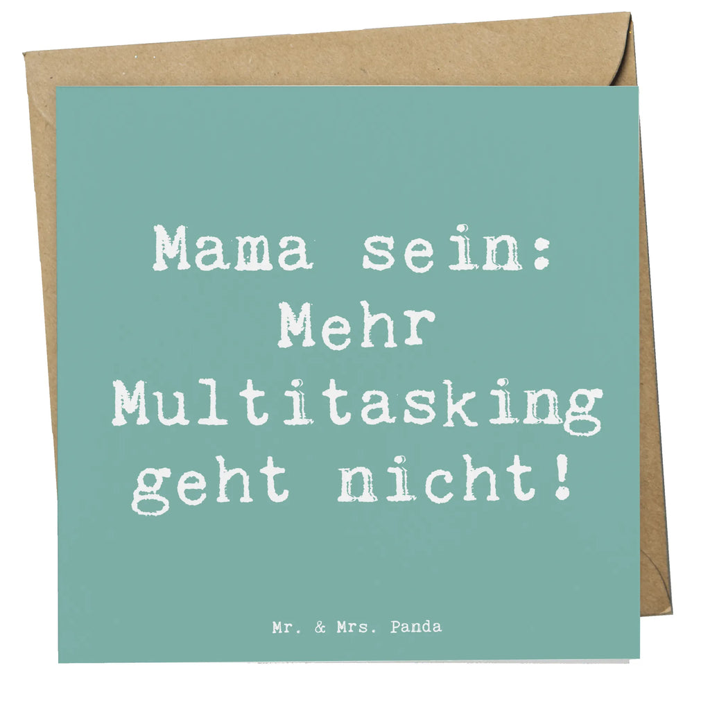 Deluxe Card Saying Mama sein: Mehr Multitasking geht nicht! Glückwunschkarte, Grußkarte, Karte, Hochzeitskarte, Geburtstagskarte, Einladungskarte, Klappkarte, Hochwertige Grußkarte, Hochwertige Klappkarte, Familie, Vatertag, Muttertag, Bruder, Schwester, Mama, Papa, Oma, Opa