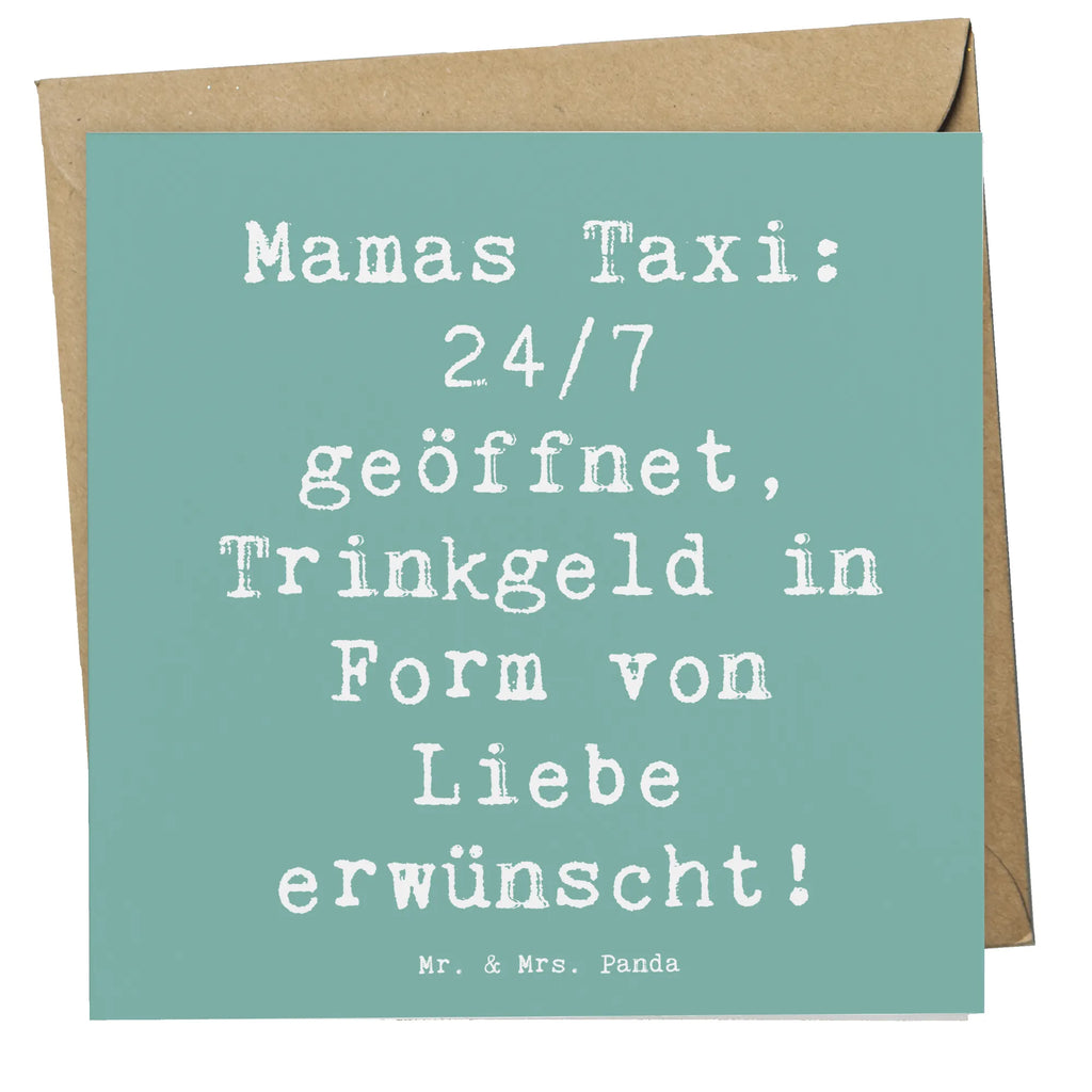 Deluxe Karte Spruch Mamas Taxi Geburtstagskarte, Hochwertige Grußkarte, Glückwunschkarte, Karte, Hochwertige Klappkarte, Einladungskarte, Hochzeitskarte, Grußkarte, Klappkarte, Familie, Vatertag, Muttertag, Bruder, Schwester, Mama, Papa, Oma, Opa