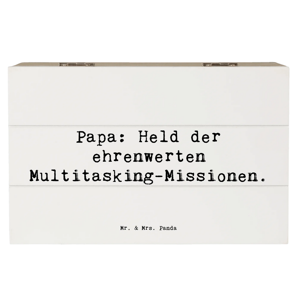 Wooden chest Saying Papa: Held der ehrenwerten Multitasking-Missionen. Holzkiste, Erinnerungsbox, Geschenkbox, Kiste, Erinnerungskiste, Schatzkiste, Aufbewahrungsbox, Geschenkdose, XXL, Truhe, Dekokiste, Schatulle, Familie, Vatertag, Muttertag, Bruder, Schwester, Mama, Papa, Oma, Opa